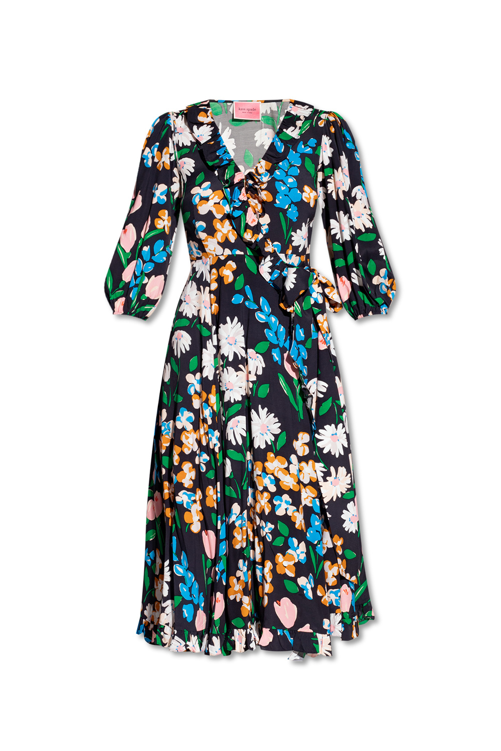 Black Wrap dress with floral motif Kate Spade - IetpShops ...